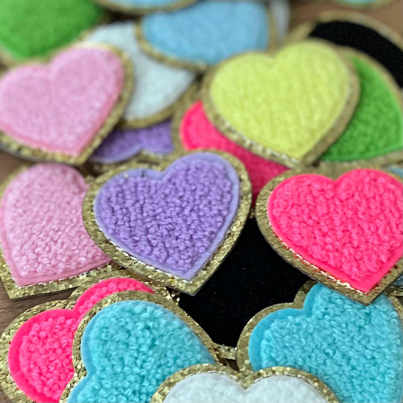 Chenille Heart Patch | Self Adhesive Patches