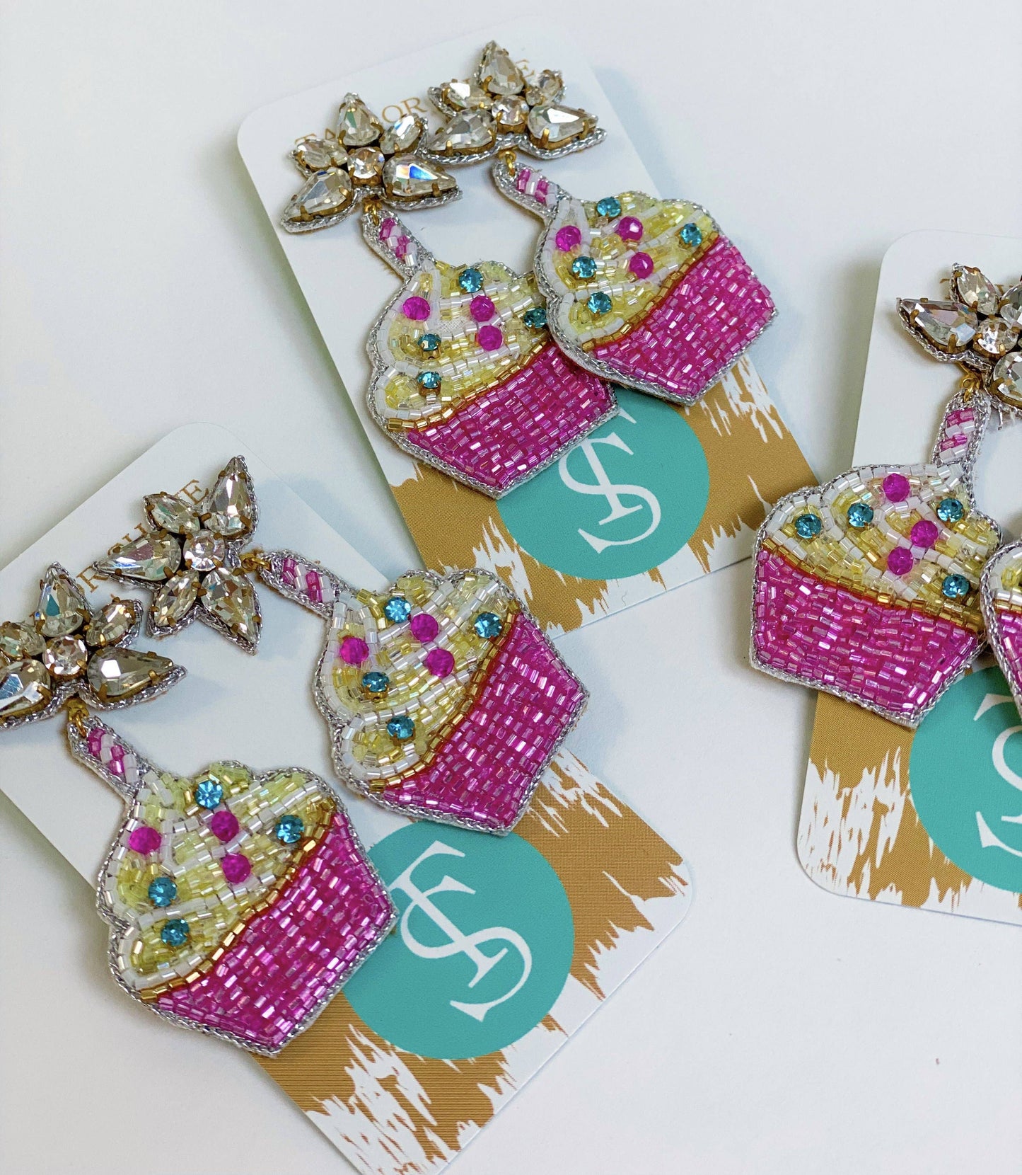 Custom Beaded Birthday Cupcake