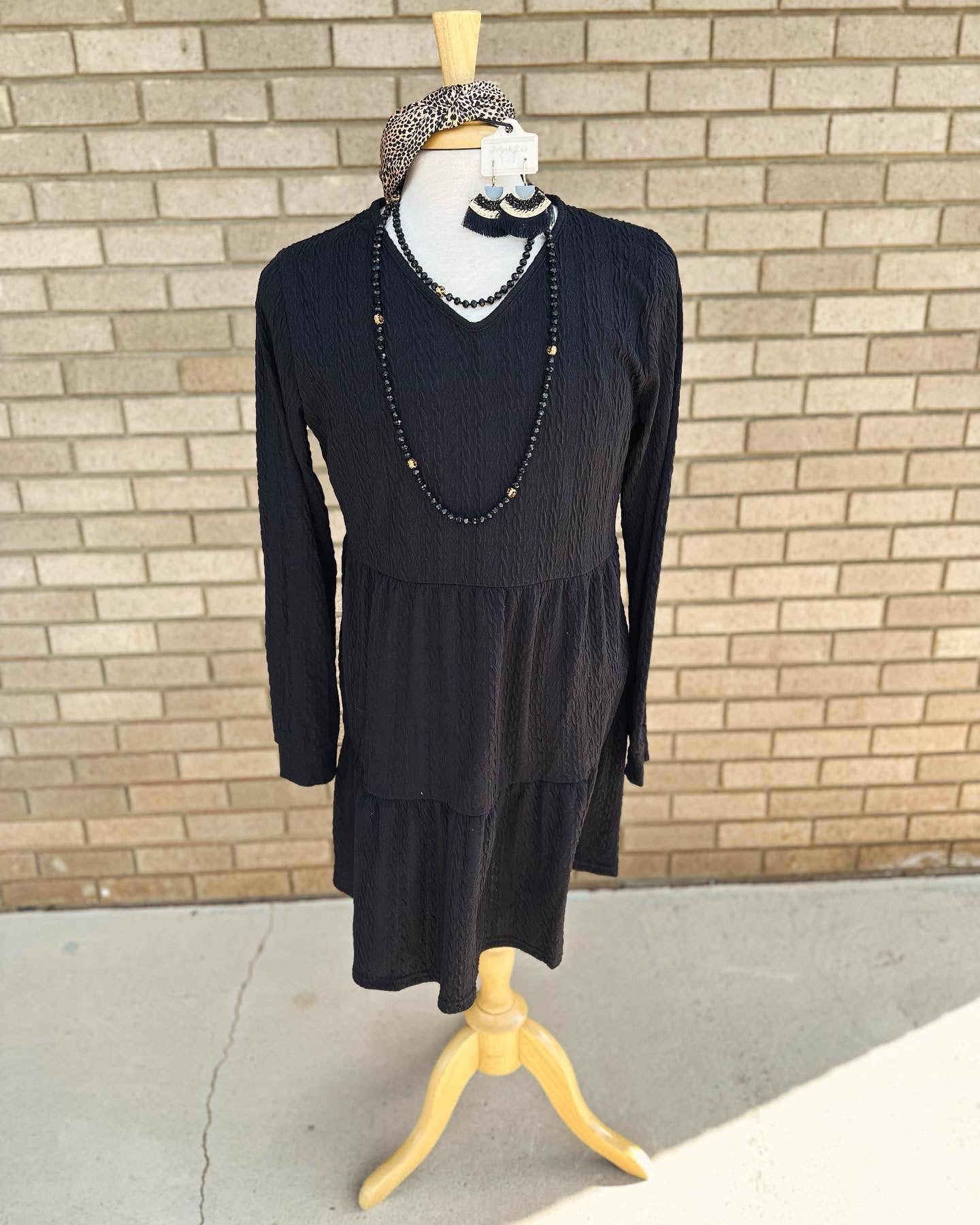 V-Neck Black Dress