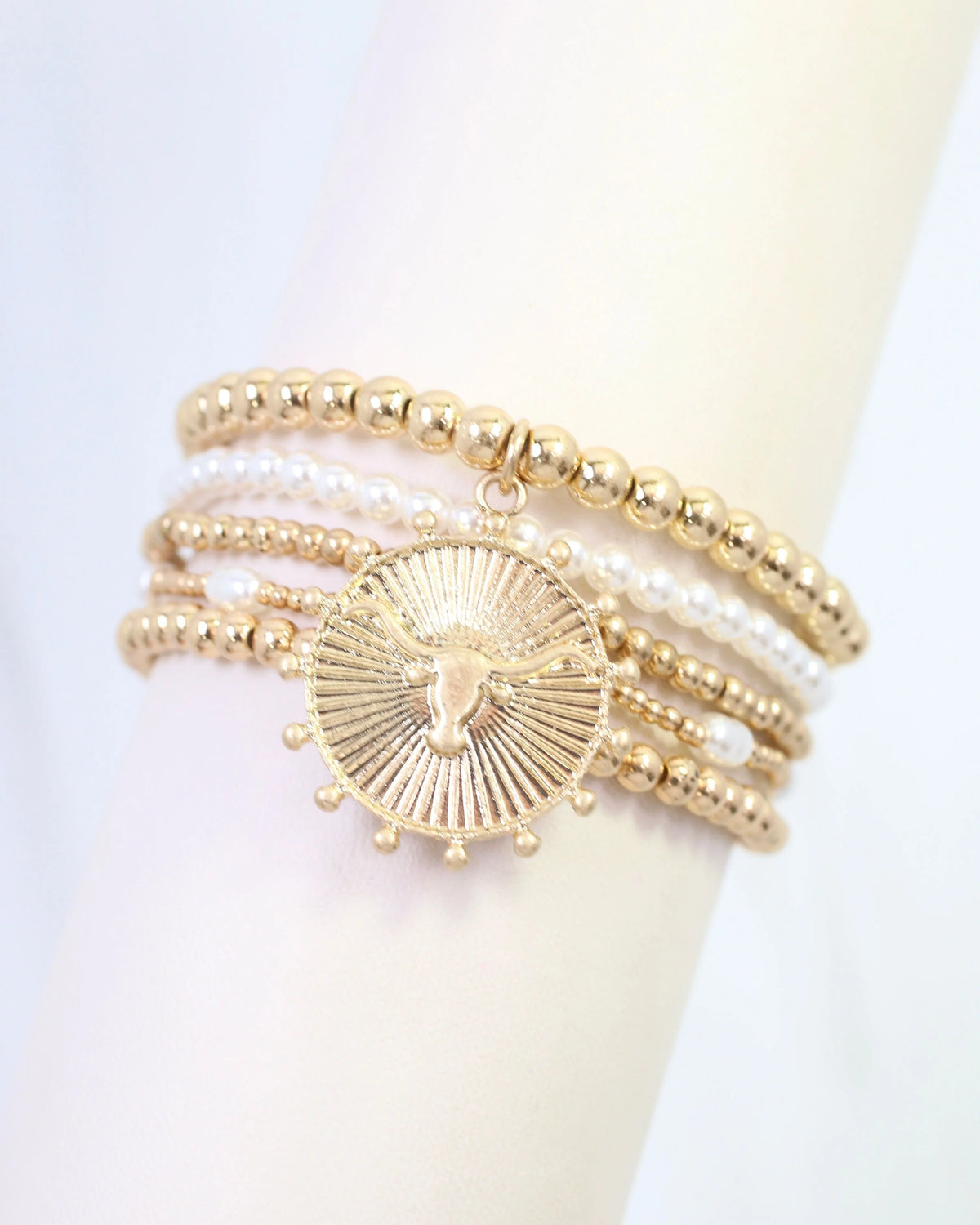 Bull Gold Bracelet Set