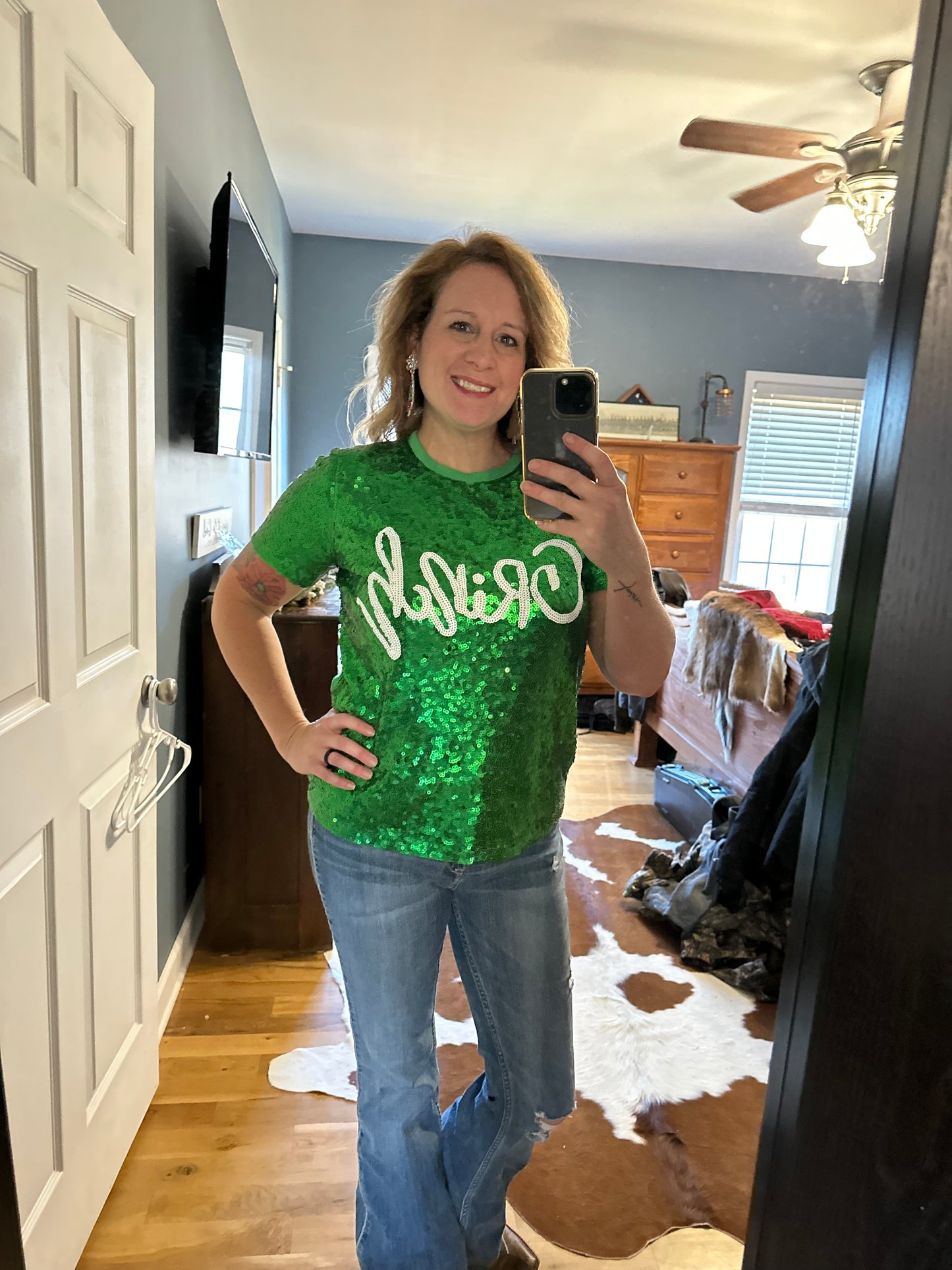 Sequin Grinch Top