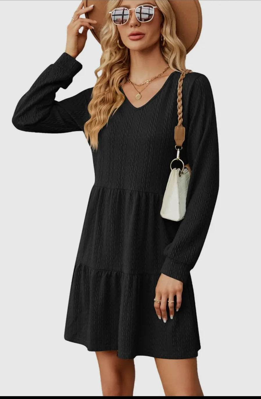 V-Neck Black Dress