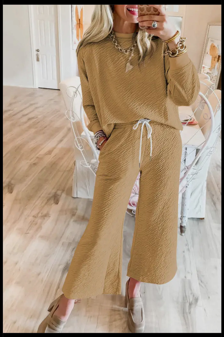 Textured Top & Pant Set