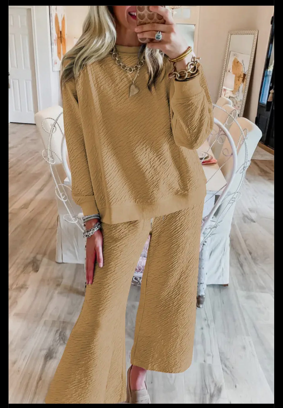 Textured Top & Pant Set