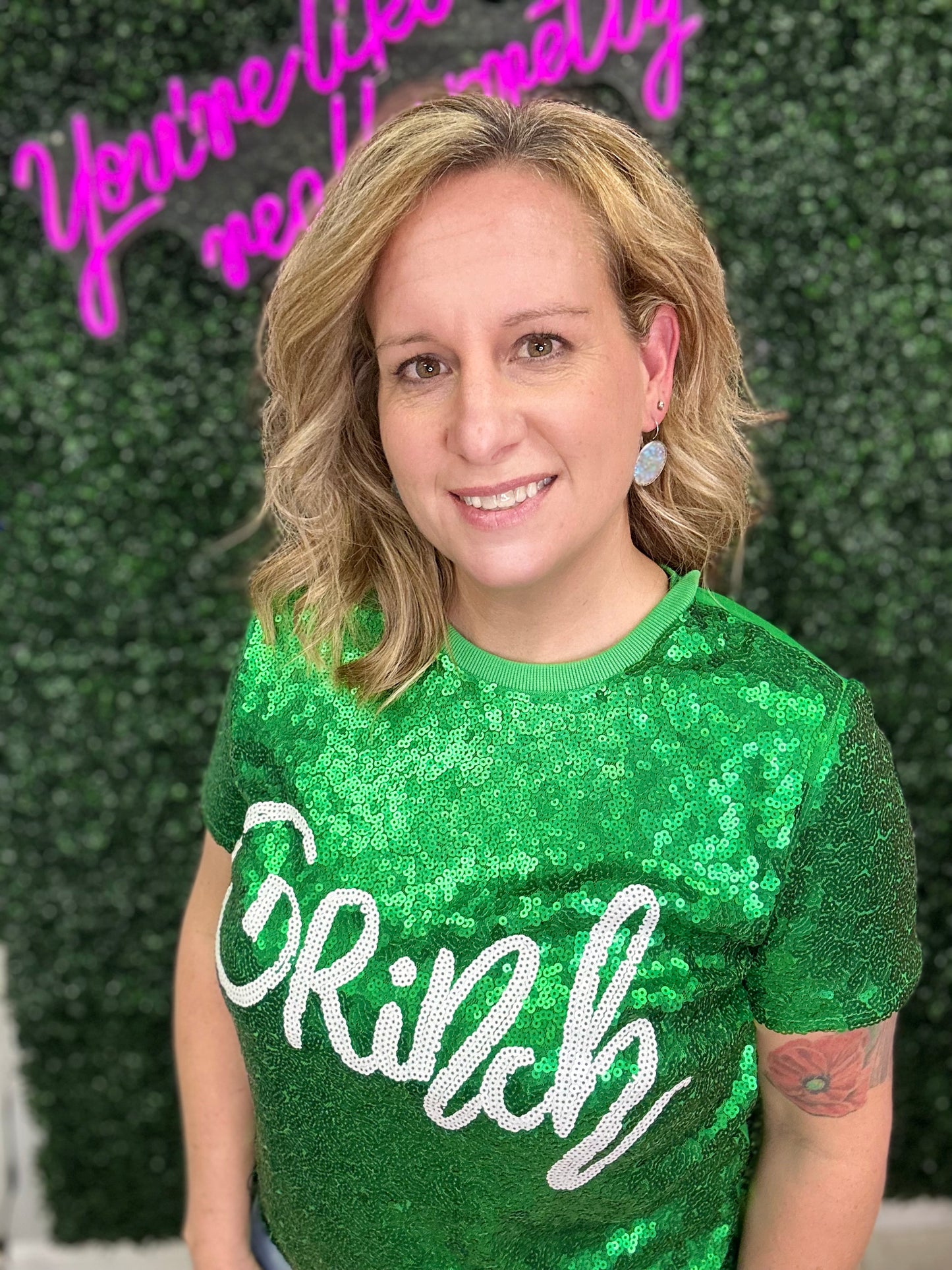 Sequin Grinch Top