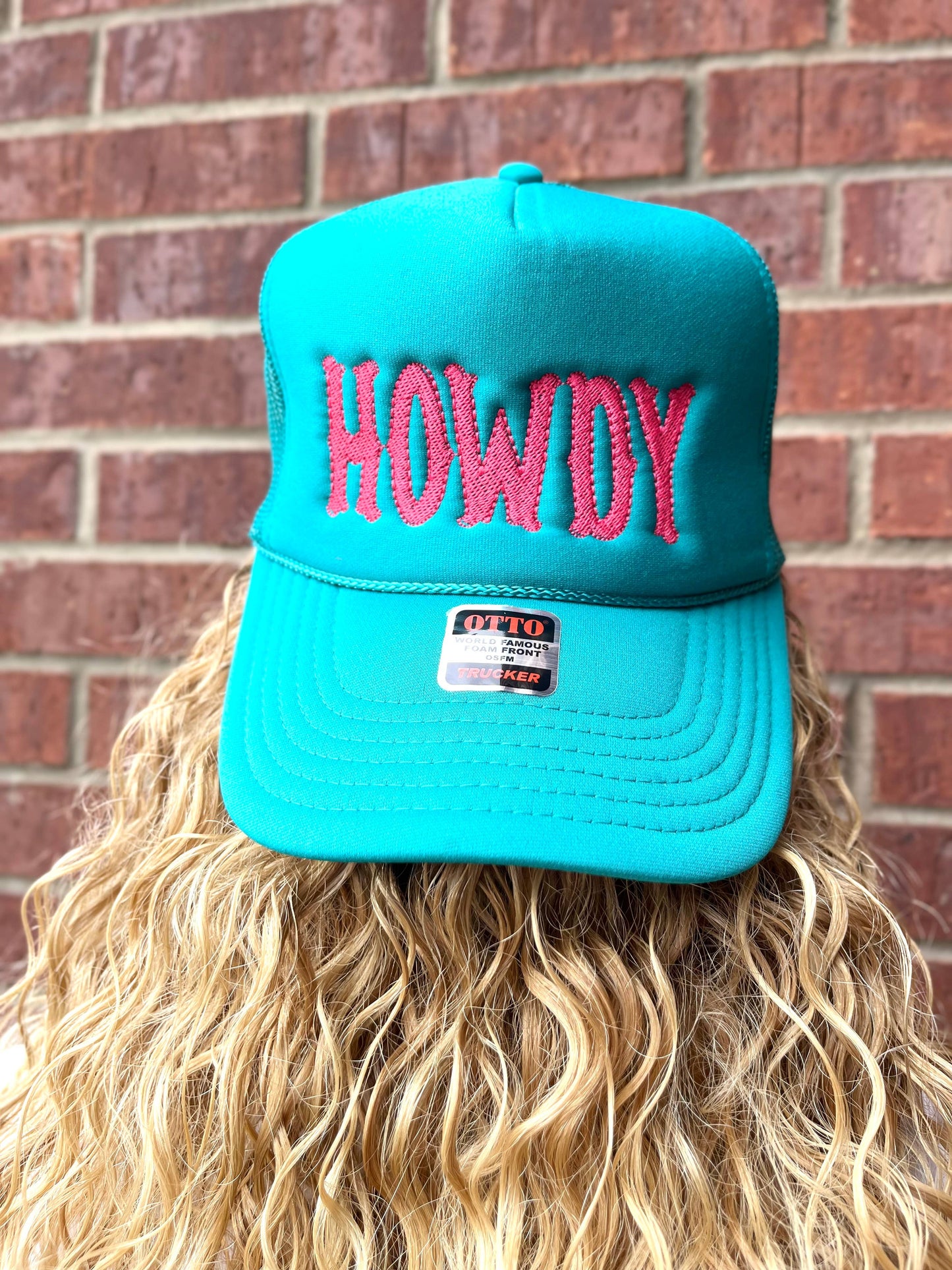 Howdy Teal and Pink Trucker Hat