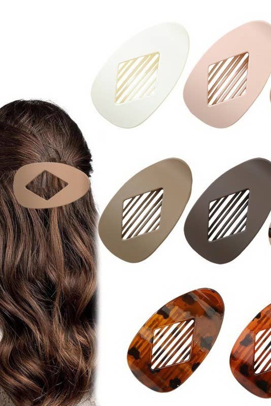 Jumbo Lay Flat Oval Hair Claw Clips Secure Styling