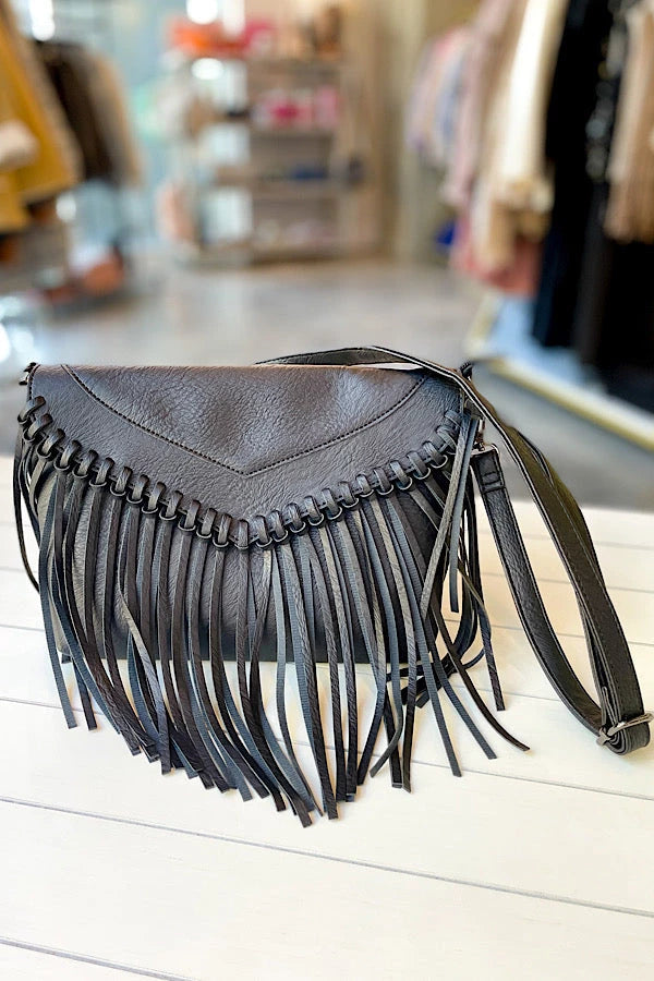 Fringe All Day Black Purse