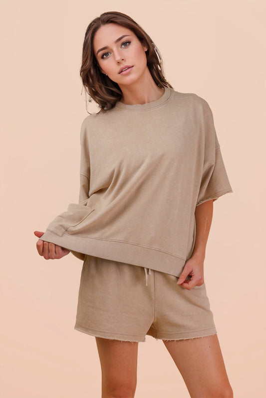Short Sleeve Set- Oversized Top