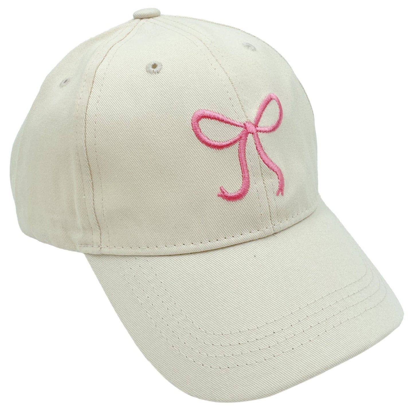 Embroidered Ribbon/Bow Design Baseball Cap