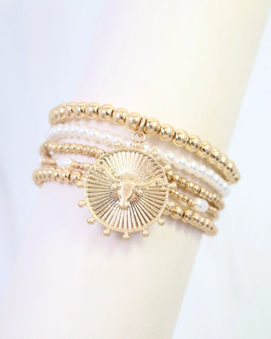 Bull Gold Bracelet Set