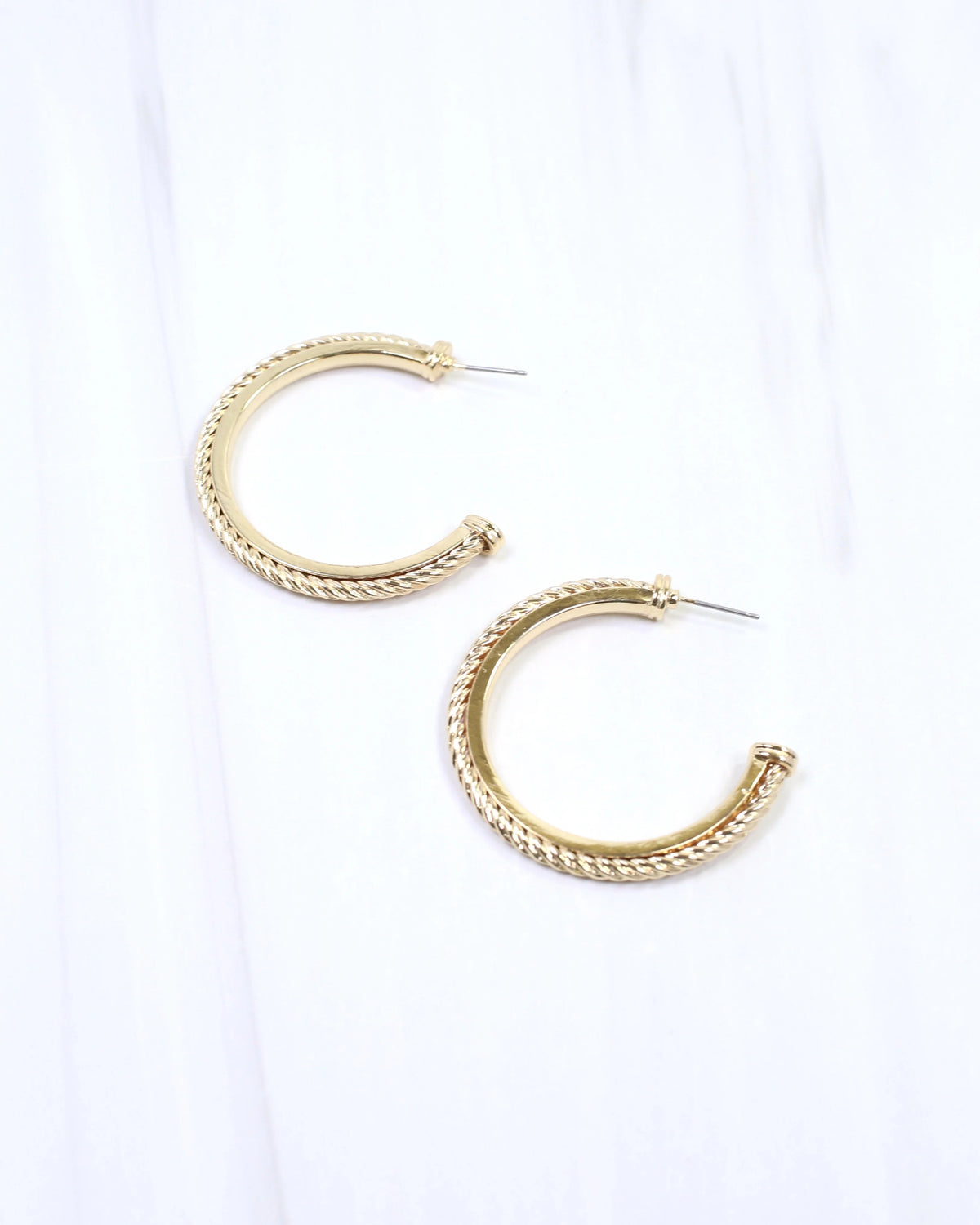 Cable Hoop Earrings