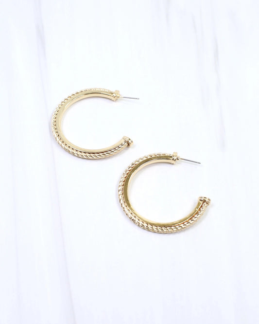Cable Hoop Earrings