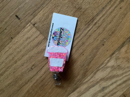 Glitter Badge Reel: Coffee Cup