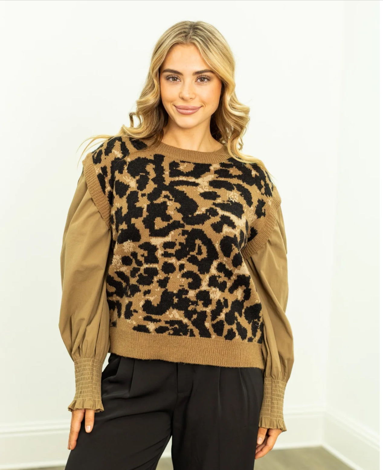 Leopard Sweater Vest Top