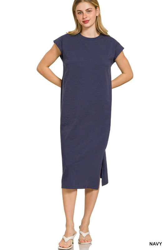 Short Sleeve Midi Dress
