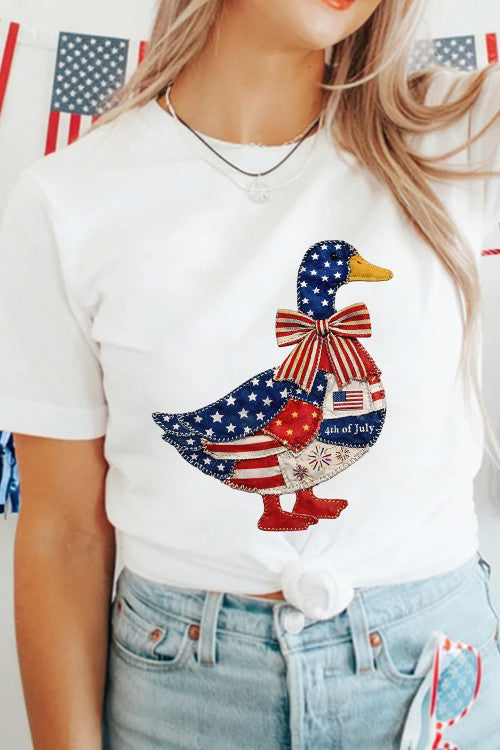 Goose Patchwork Patriotic Short Sleeve