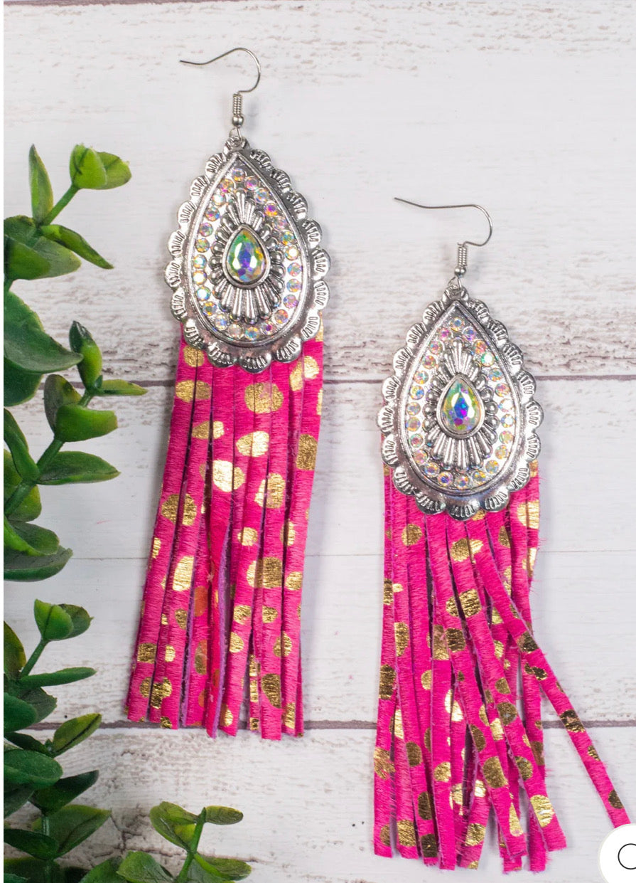 Pink Tassel Earrings