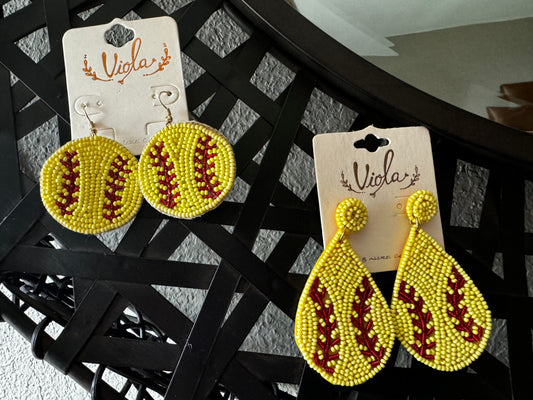 Softball Earrings