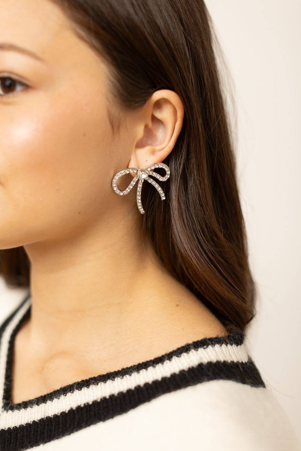 Silver Bow Earrings