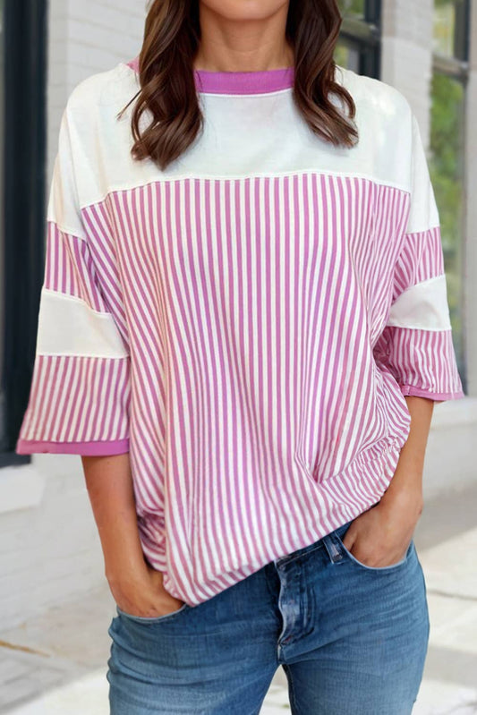 Pink & White Oversize Top