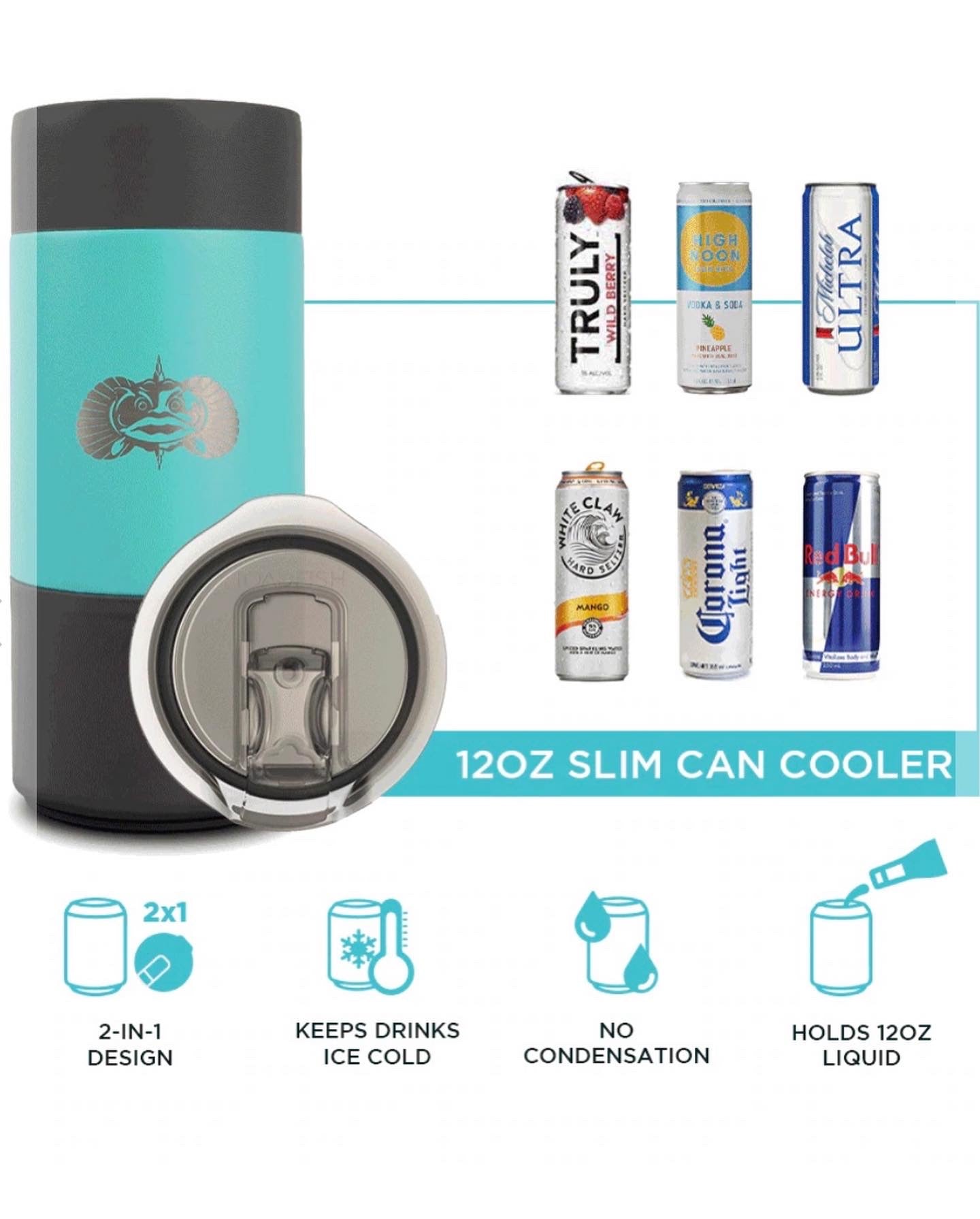 Non-Tipping 12oz Slim Can Cooler